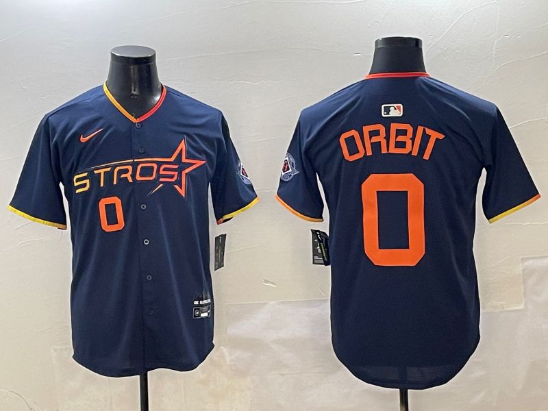 Men Houston Astros #0 Orbit Drak Blue Three generations Joint Name 2025 Nike MLB Jersey style 1->houston astros->MLB Jersey